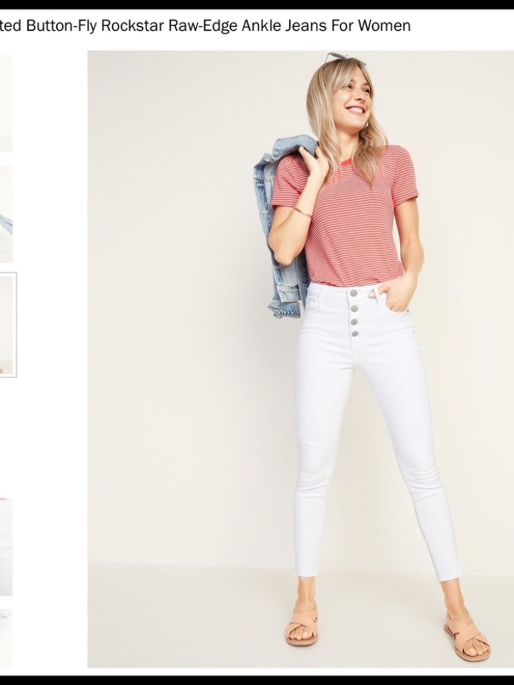 Old Navy White Denim Jeans Size 4 Rock Star Jeans